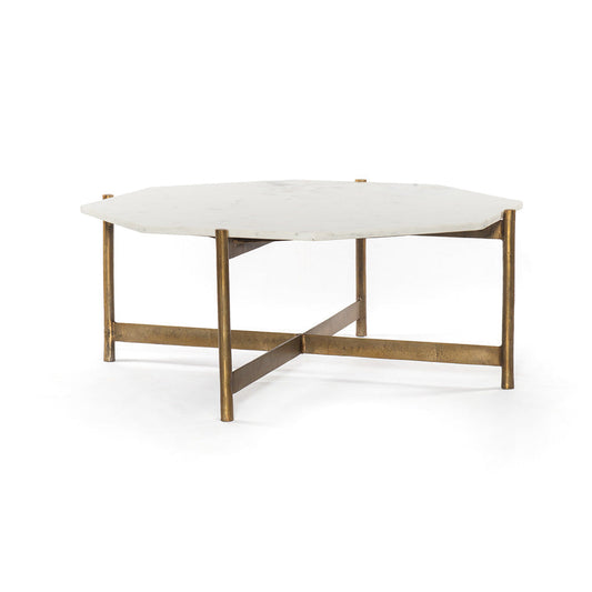 Adair Coffee Table, Raw Brass